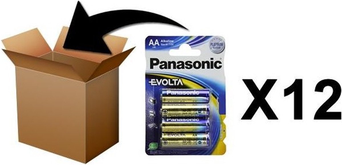 PANASONIC - Piles Alcaline Evolta AA-LR06 X 4 - Box 12 Pack
