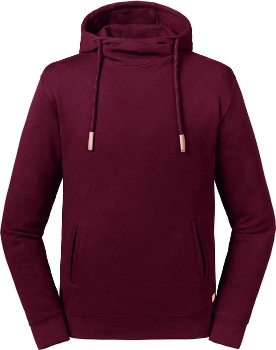Russell Volwassenen Unisex Pure Organic High Collar Hooded Sweatshirt (Bourgondië)