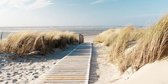 160 x 80 cm - Glasschilderij - Duinen - strand - schilderij fotokunst - foto print op glas