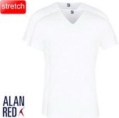 Alan Red - T-Shirt - V-Hals - 2 Pack - Stretch - Oklahoma - Slim Fit - Wit
