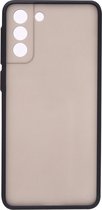 Shop4 - Samsung Galaxy S21 Plus Hoesje - Harde Back Case Transparant Zwart