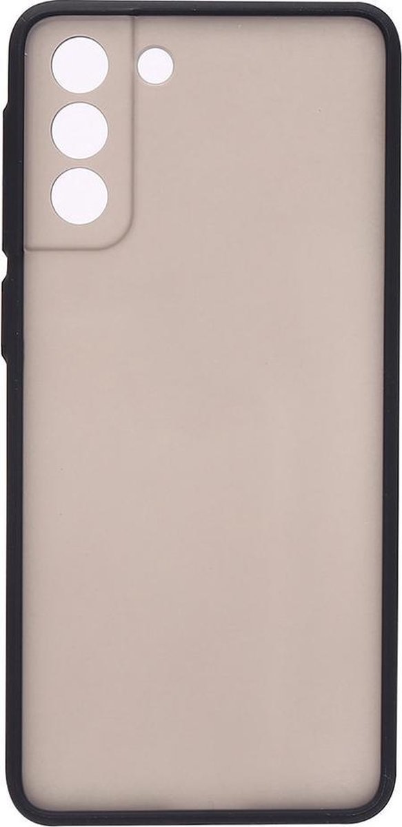 Shop4 - Samsung Galaxy S21 Plus Hoesje - Harde Back Case Transparant Zwart