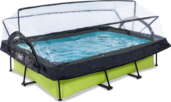 EXIT Lime zwembad 300x200x65cm met filterpomp en overkapping - groen