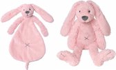Happy Horse Richie roze konijntje knuffeldoek/tuttel en knuffel - Kraamcadeau - Baby speelgoed