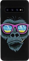ADEL Siliconen Back Cover Softcase Hoesje Geschikt voor Samsung Galaxy S10 Plus - Gorilla Apen