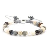 KARMA armband 83663 Spiral Diamonds & Pearls XS (grey crystal)