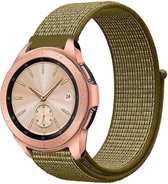 Nylon Smartwatch bandje - Geschikt voor  Samsung Galaxy Watch 42mm nylon band - olijf - Horlogeband / Polsband / Armband