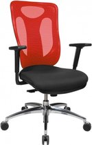 Bureaustoel - Verstelbare Armleuning - Stof - Zwart/Rood - Ergonomisch