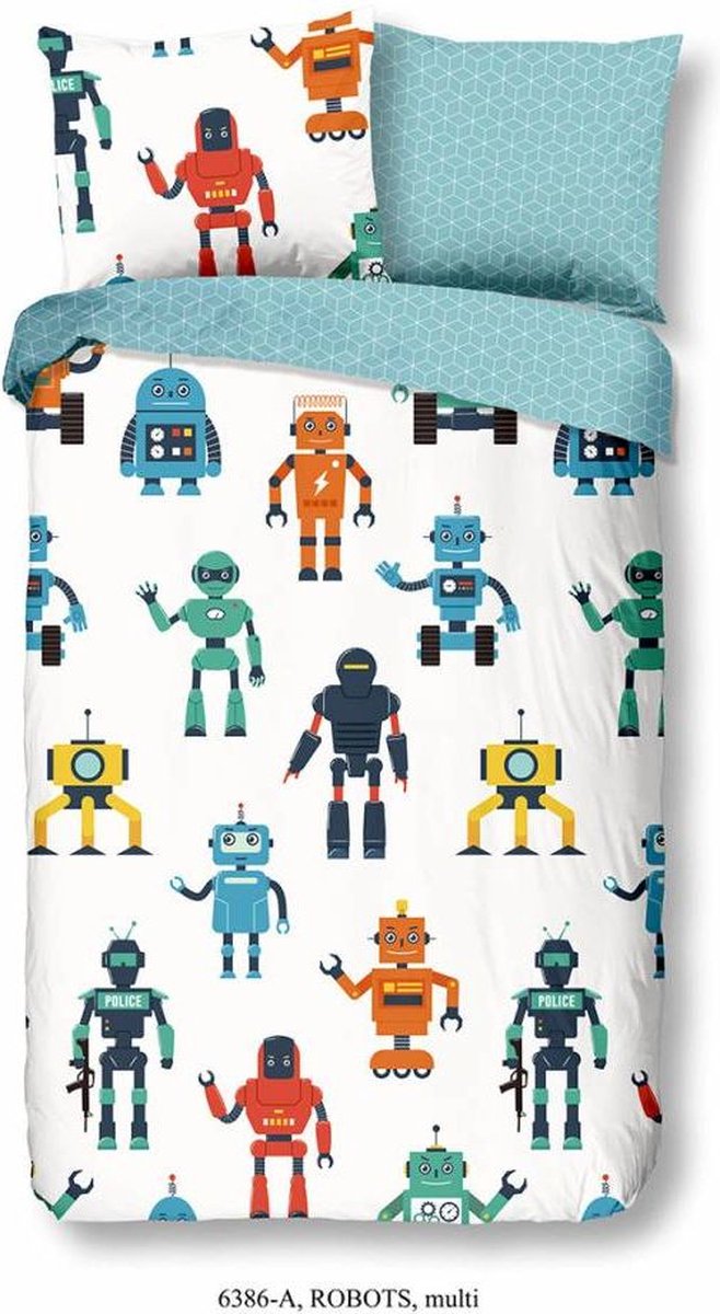 Good Morning Kinderdekbedovertrek "robots" - Multi - (140x200/220 cm) - Katoen