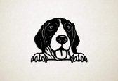 Wanddecoratie - Hond - Beagle 5 - M - 60x76cm - Zwart - muurdecoratie - Line Art
