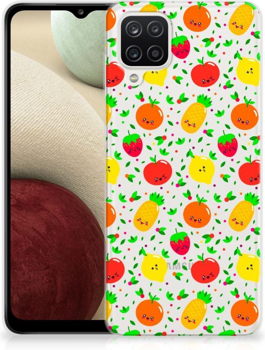 Back Cover voor Samsung Galaxy A12 Siliconen Case Fruits
