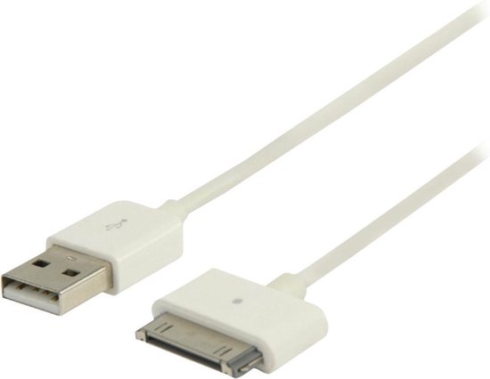 Data en Oplaadkabel Apple Dock 30-Pins - USB A Male 2.00 m Wit - Valueline
