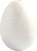 Eieren, H: 6 cm, wit, 5 stuk/ 1 doos