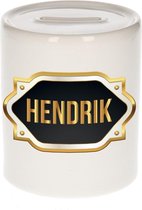 Hendrik naam cadeau spaarpot met gouden embleem - kado verjaardag/ vaderdag/ pensioen/ geslaagd/ bedankt