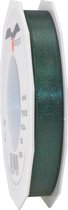 1x Luxe Hobby/decoratie donkergroene satijnen sierlinten 1,5 cm/15 mm x 25 meter- Luxe kwaliteit - Cadeaulint satijnlint/ribbon