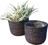 Gina Da - Jute manden - set/2 - Rond 15 cm - Antraciet