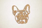 Wanddecoratie - Hond - Franse Bulldog 2 - XS - 28x25cm - Eiken - muurdecoratie - Line Art