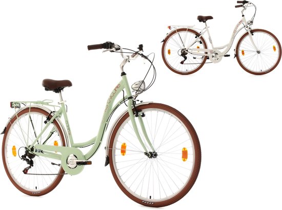 Ks Cycling Bicycle Vélo de ville 6 vitesses vélo femme Eden 28 pouces menthe - 48 cm