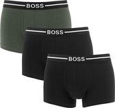Hugo Boss 3P trunks zwart & groen - L