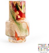 Design vaas Nuovo - Fidrio MIXED COLOURS - glas, mondgeblazen bloemenvaas - diameter 7,5 cm hoogte 18 cm