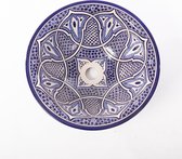 Handgemaakte aardewerk waskom Tlemcen Oosters motief 40cm