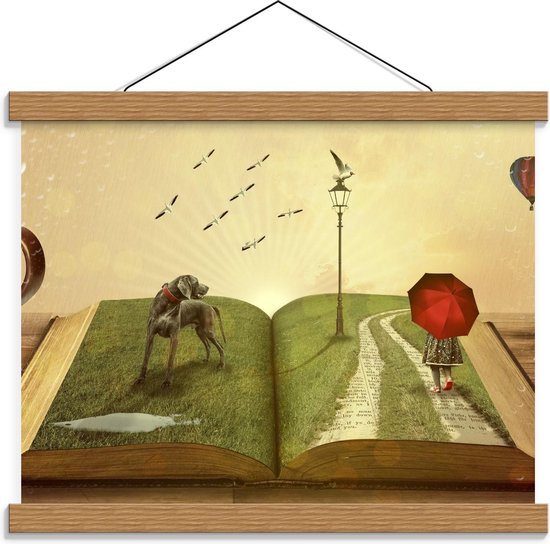 Schoolplaat – Levend Verhaal uit Boek - 40x30cm Foto op Textielposter (Wanddecoratie op Schoolplaat)