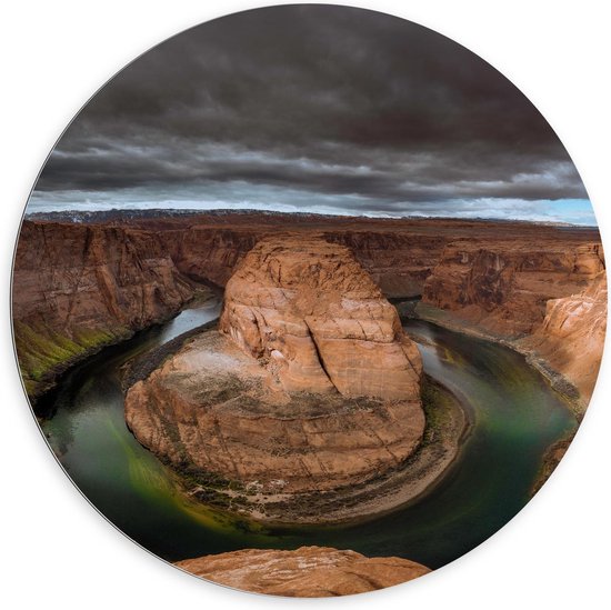 Dibond Wandcirkel - Glen Canyon National Recreation Area - VS - 100x100cm Foto op Aluminium Wandcirkel (met ophangsysteem)