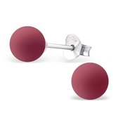Aramat jewels ® - Zilveren pareloorbellen mat roze 925 zilver roze 6mm