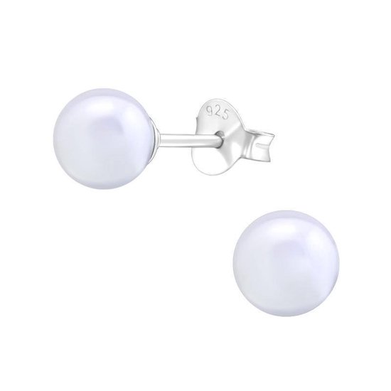 Boucles D'oreilles Lobes Bijouxia - Boules Cristal Violet Et Argent 925/1000