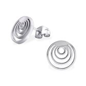 Aramat jewels ® - Zweerknopjes oorbellen cirkel spiraal chirurgisch staal 11mm