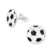 Aramat jewels ® - Aramat jewels oorbellen voetbal 925 zilver 8mm glitter