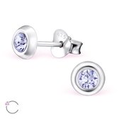 Aramat jewels ® - 925 sterling zilveren oorbellen 5mm swarovski elements kristal lila