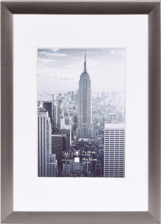 Fotolijst - Henzo - Manhattan - Fotomaat 10x15 cm - Donkergrijs