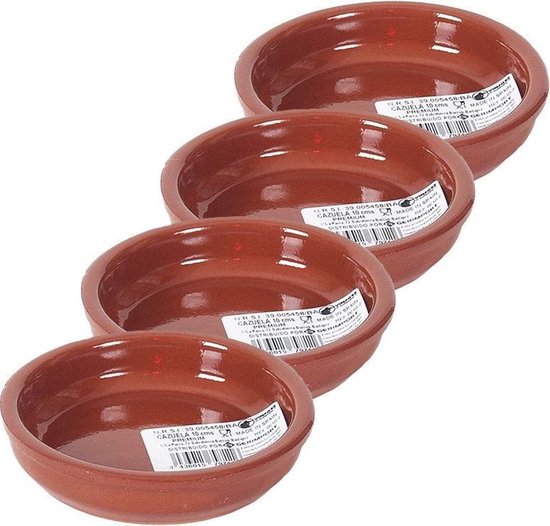 8x Mini plats à tapas marron / terre cuite 10 cm - Plats à Tapas/ crème  brûlée / plats... | bol.com