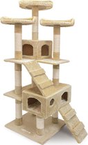 CatLovers Krabpaal  XL 175 cm | Kattenhuis - Krabpaal - Krabpalen voor Katten | 5 verdiepingen| Beige