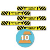 10-pack vloersticker 'houd afstand 1,5 meter', 100 x 800 mm