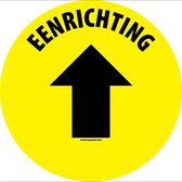 Eenrichting met pijl vloersticker, geel 300 mm