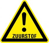 Waarschuwingssticker zuurstof 25 mm - 10 stuks per kaart