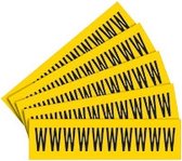 Sticker letters geel/zwart teksthoogte: 60 mm letter W