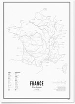 Poster Wijnstreken Frankrijk 30 x 40 cm