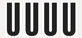 Letter stickers alfabet - 20 kaarten - zwart wit teksthoogte 95 mm Letter U