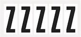 Letter stickers alfabet - 20 kaarten - zwart wit teksthoogte 75 mm Letter Z