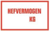 Tekststicker Hefvermogen ... KG folie 400 x 250 mm