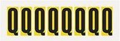 Letter stickers alfabet - 20 kaarten - geel zwart teksthoogte 50 mm Letter Q