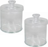 2x Glazen voorraadpotten/bewaarpotten 4000 ml met deksel 16 x 21 cm - Koekjespotten/snoeppotten van glas