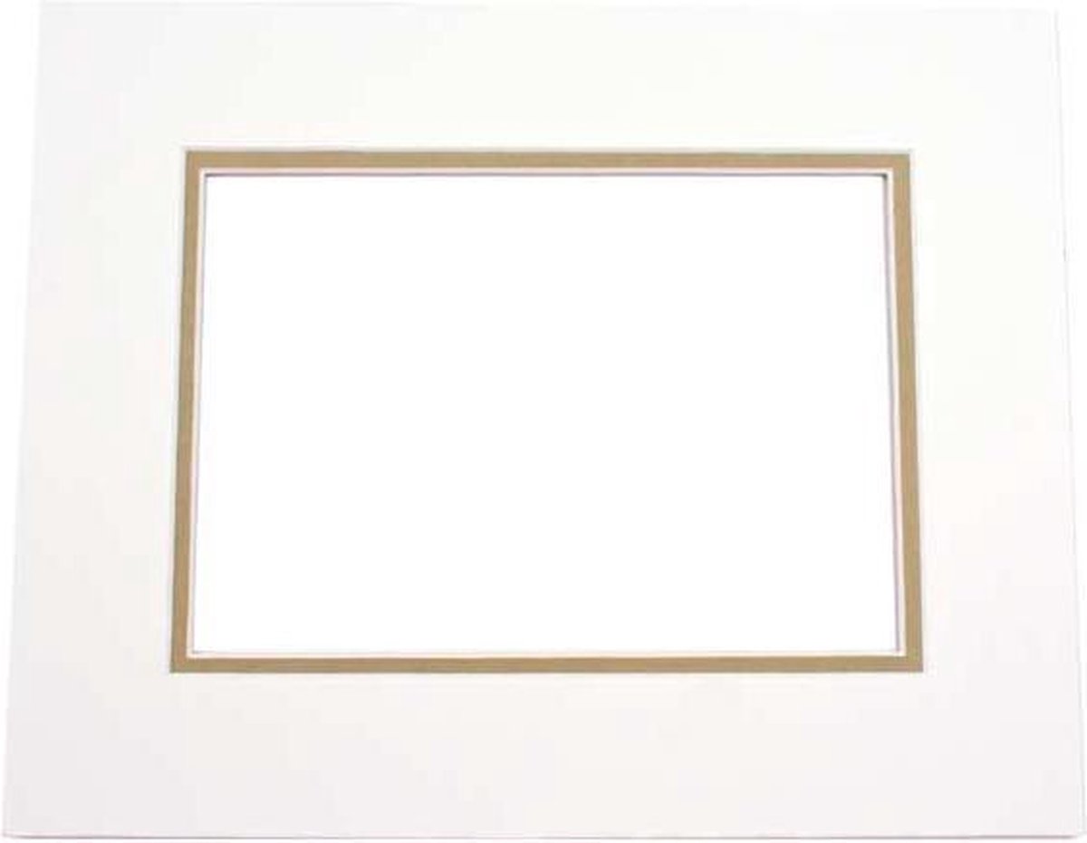 Passepartout Dubbeldik Ivoor/Olijfgroen 27,9x35,6cm (10 stuks)