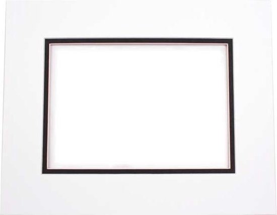 Passepartout Dubbeldik Wit/Zwart 40,6x50,8cm met 27x34,6cm Venster (10 stuks)