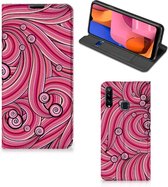 GSM Hoesje Geschikt voor Samsung Galaxy A20s Foto Hoesje ontwerpen Swirl Pink