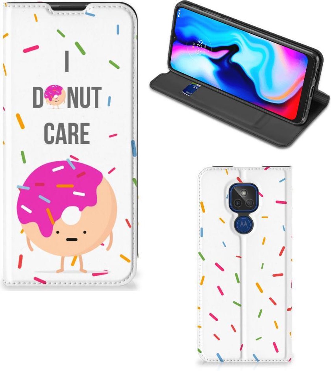 Motorola Moto G9 Play Flip Style Cover Donut Roze op Prijzenvolger.com