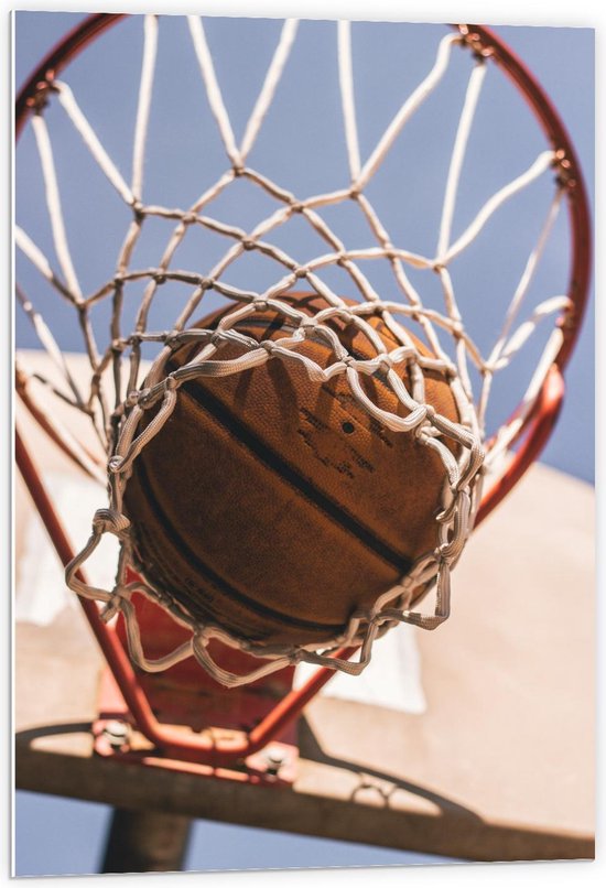Forex - Basketbal in Basket - 60x90cm Foto op Forex